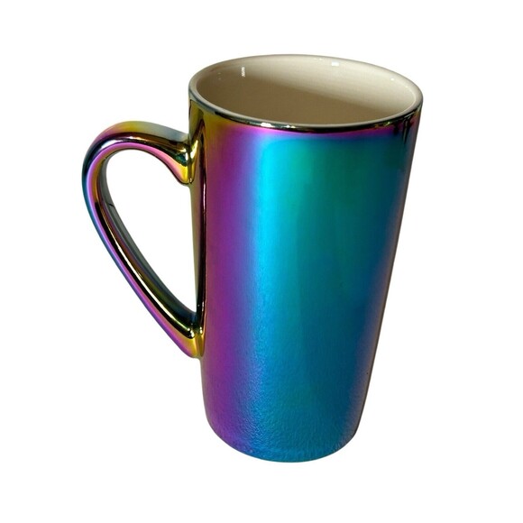 Starbucks 2022 Holiday Coffee Mug 16oz Rainbow Holographic Iridescent- Mermaid - Picture 6 of 7